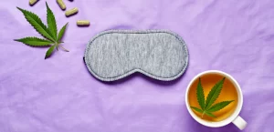 sleep mask cannabis leaves